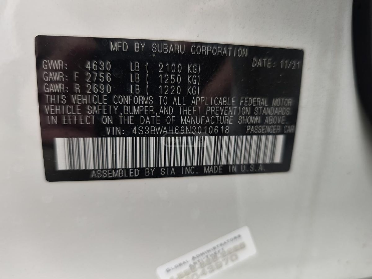 Subaru Legacy Sport 4dr All-Wheel Drive Seda 2021 — миниатюра 14