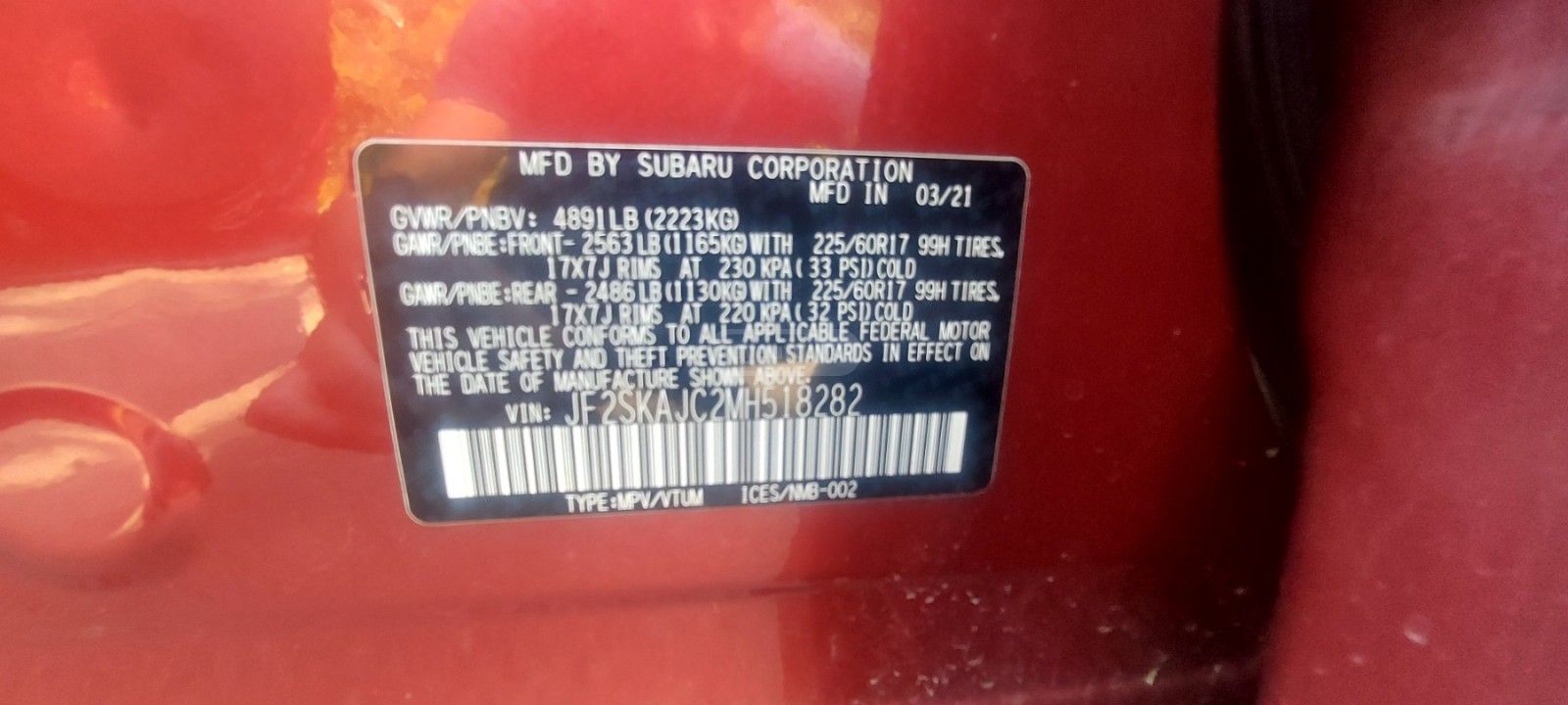 Subaru Premium 4dr All-Wheel Drive CV — миниатюра 8