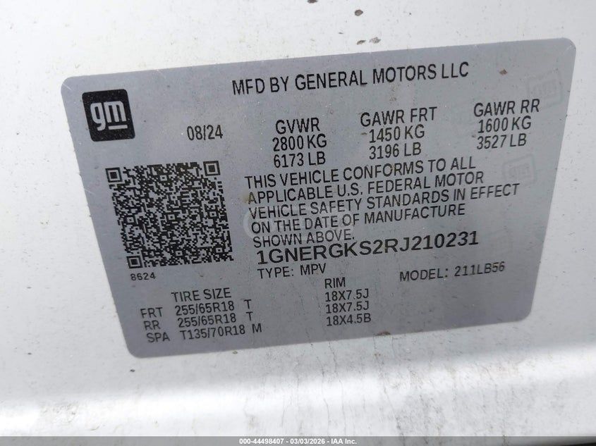 Chevrolet Traverse 2024 — миниатюра 8