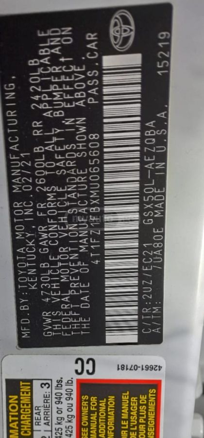 Toyota Avalon TRD 4dr Front-Wheel Drive Seda 2021 — миниатюра 10