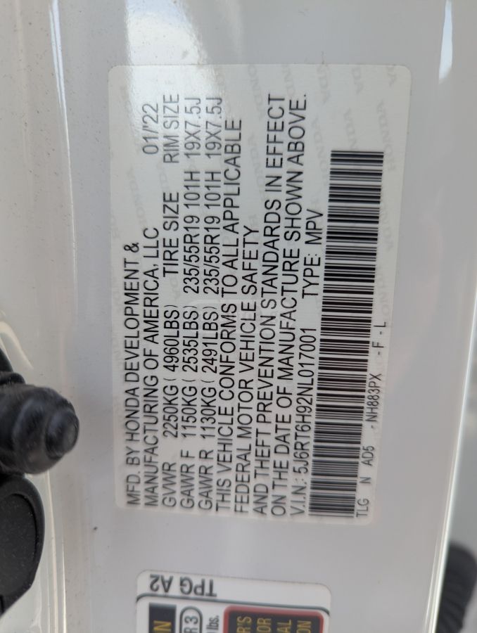 Honda Touring 4dr All-Wheel Drive CV — миниатюра 4