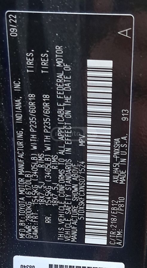 Toyota XSE 7 Passenger 4dr All-Wheel — миниатюра 7