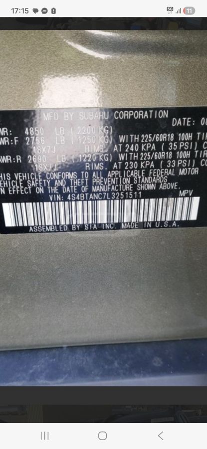 Subaru Limited 4dr All-Wheel Drive CV — миниатюра 7