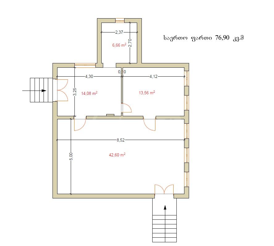 For Sale 3 Room Private House Samtrediashi view 11