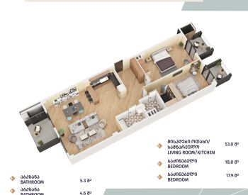 3 room apartment for sale in ortachala