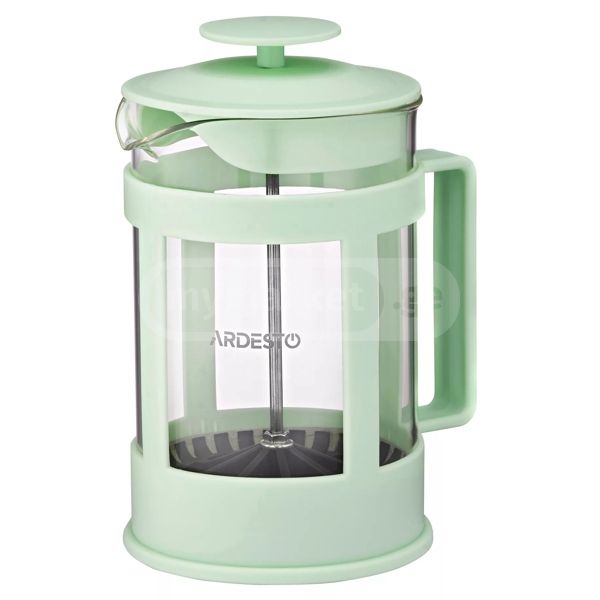 Ardesto French press Fresh, 800ml, borosilicate glass, plastic, transparent, light green