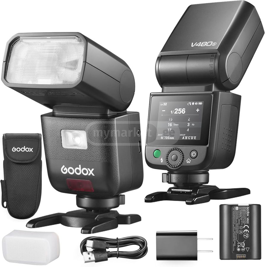 Flash Godox V480 S Pour Sony - TTL, HSS 1/8000, 650 éclairs Pleine Puissance, écran Tactile, 2.4GHz Sans Fil - 2