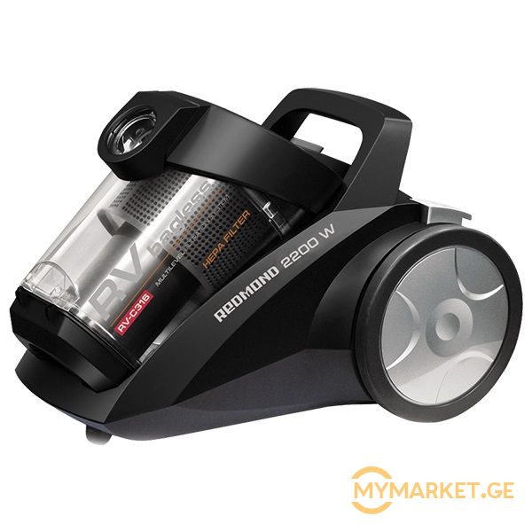 მტვერსასრუტი Redmond RV-C316-E Black Bagless Dual Cyclonic H