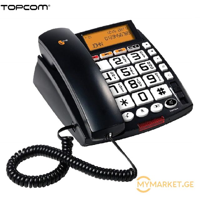 სტაციონარული ტელეფონი TOPCOM Big Button corded Tel Extra lar