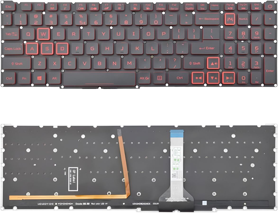 Tastiera Sostitutiva Per Acer Nitro 5 E Helios 300 - Layout Tedesco, Senza Retroilluminazione, Compatibile Con Modelli AN515, PH315
