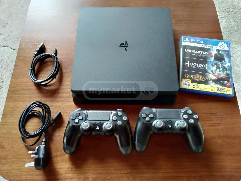 PlayStation (PS4), with joysticks, warranty year, from Buy
