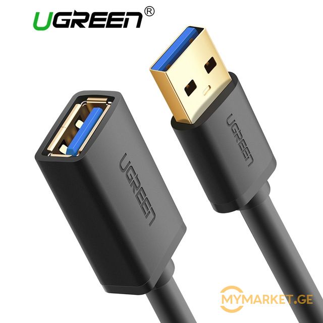 USB დამაგძელებელი Ugreen US129 USB 3.0 A male to female flat