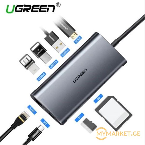 USB დამაგძელებელი Ugreen US129 USB 3.0 A male to female flat