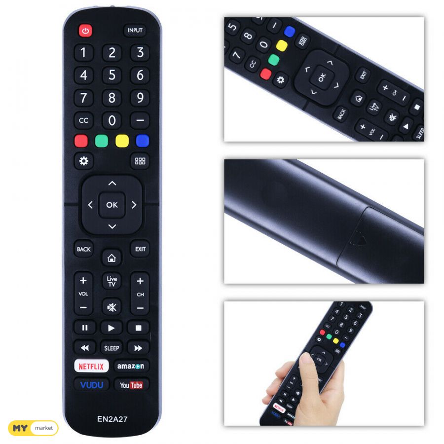 EN2A27 New Universal Remote for All Hisense TV Remote, Replacement Control for Hisense Smart TV Remote, for Hisense LED LCD UHD   44