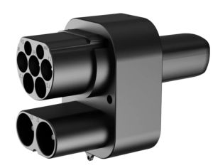 CCS2 TO TESLA (AC+DC)  სწრაფი დატენვის გადამყვანი/ადაპტერი