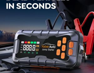 ავტომანქანის დამქოქი საჰაერო კომპრესორით ,,jump starter .  YaberAuto AP03 16-in-1  ამპერაჟი 8000 A . ქოქავს ყველა ბენზინის და 14 ლ-მდე მოცულობის დიზელის ძრავებს