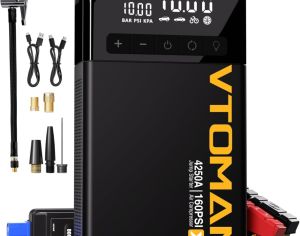 ავტომანქანის დამქოქი ,,jump starter ჯამპ სტარტერი საჰაერო კომპრესორით, VTOMAN X7 4250A.  160PSI. ქოქავს  10.0ლ-მდე ბენზინი და 10,0 ლ მოცულობის დიზელის ძრავებს,