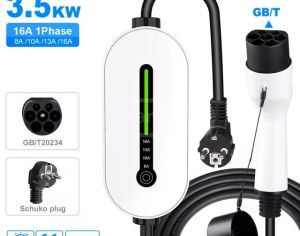 GBT სახლის 16A დამტენი ჩანთით ჩინური ელექტრომობილებისთვის