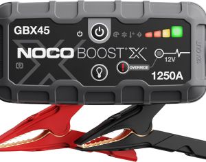ავტომანქანის დამქოქი ,,jump starter ჯამფ სტარტერი - ბუსტერი NOCO Boost X GBX45 1250A  შექმნილია და ინჟინერიულია აშშ-ში. ქოქავს 6.5 ლ-მდე ბენზ, და 4.0 ლ-მდე დიზ.  მოცულობის ძრავებს,