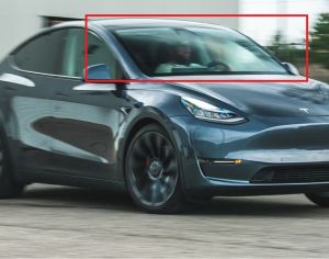TESLA MODEL Y 2020-2025 წინა საქარე მინა 3 კამერით და სენსორით
