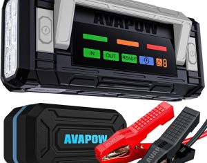 8000 ამპ. ავტომანქანის დამქოქი ,,jump starter ჯამფ სტარტერი - ბუსტერი AVAPOW TJ58 ( 2025 წლის მოდელი ტიტანის სერიის) ქოქავს 10ლ მდე ბენზინის და  6.5 დიზელის მოცულობის ძრავებს,