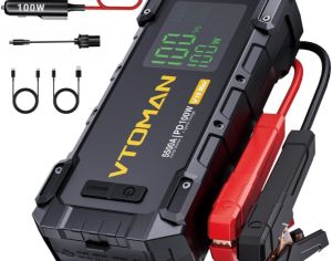 ავტომანქანის დამქოქი ,,jump starter ჯამპ სტარტერი - ბუსტერი VTOMAN V10 ამპერაჟი 5500A . ქოქავს ყველა ბენზინის და 12 ლ-მდე მოცულობის დიზელის ძრავებს