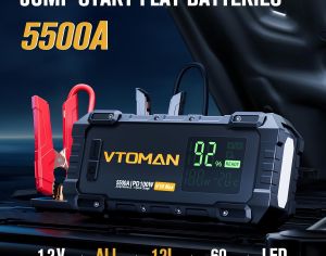 ავტომანქანის დამქოქი ,,jump starter ჯამპ სტარტერი - ბუსტერი VTOMAN V10 ამპერაჟი 5500A . ქოქავს ყველა ბენზინის და 12 ლ-მდე მოცულობის დიზელის ძრავებს