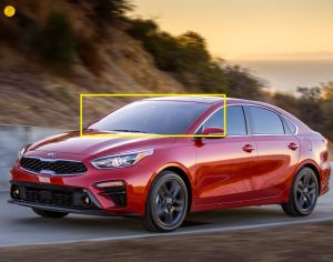 KIA FORTE 2019-2023 წინა საქარე მინა ღია კამერით
