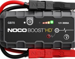 ავტომანქანის დამქოქი ,,jump starter  ჯამპ სტარტერი - ბუსტერი  NOCO Boost HD GB70 2000A შექმნილია და ინჟინერიულია აშშ-ში.  ქოქავს 8,0 ლ-მდე ბენზ. და 6 ლ-მდე დიზ.  მოცულობის ძრავებს,